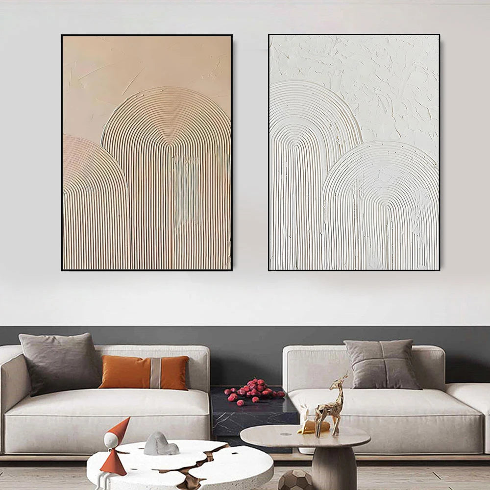 Custom Hand Painted Minimalist Wabi Sabi Texture Wall Art Canvas Oil Painting Modern Abstract Large Wall Painting for Home De
