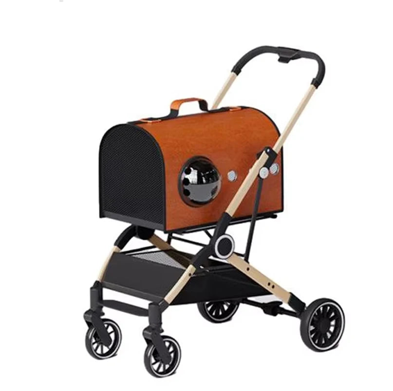 Luxury Comfortable Detachable One-hand Folding 4-Wheel Small Windproof Large Capacity New Designer Show Capsule Cat Trolley D