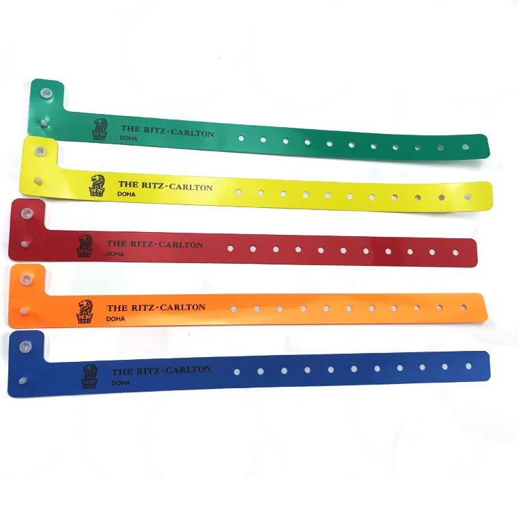 Custom Printing Activity Waist Band Adjustable Identification Wristband Plastic Disposable Event ID Wristbands