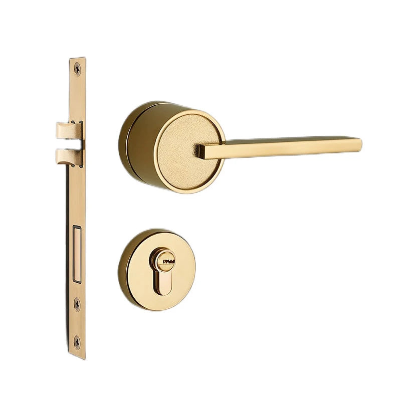 European Luxury Round Designer Door Knob Durable Gold Matt Black Exterior Lock Lever for Living Room Hotel/Bedroom Modern Sty