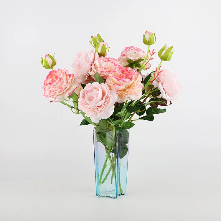 Wholesale Custom Clear Star Tabletop Flower Crystal Vase Minimalist Design Luxury Colorful Home Decor with Custom Logo