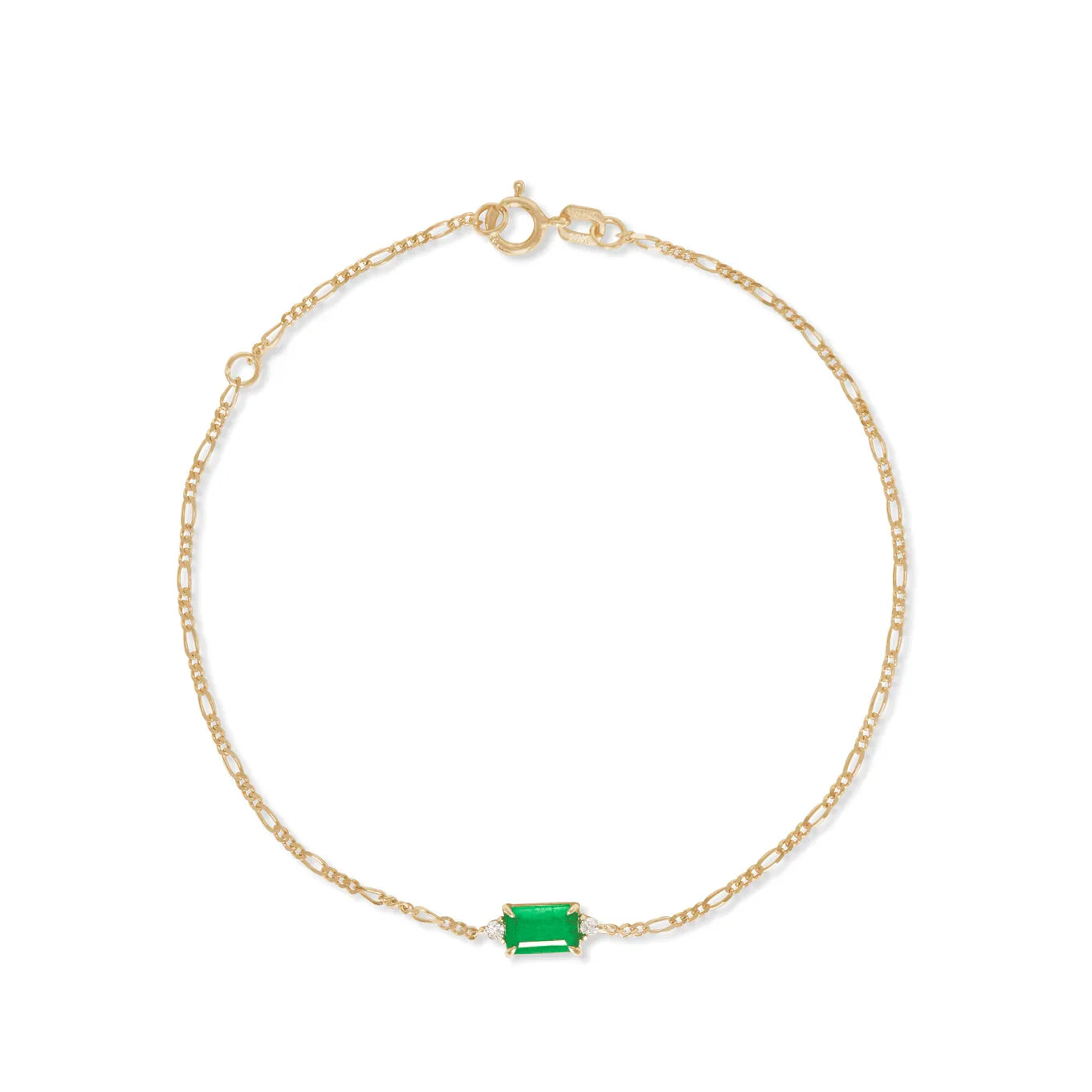 Lucky 18K Gold Plated Handmade Emerald Cut Prong Setting Gemstone 925 Sterling Silver Daily Bracelets