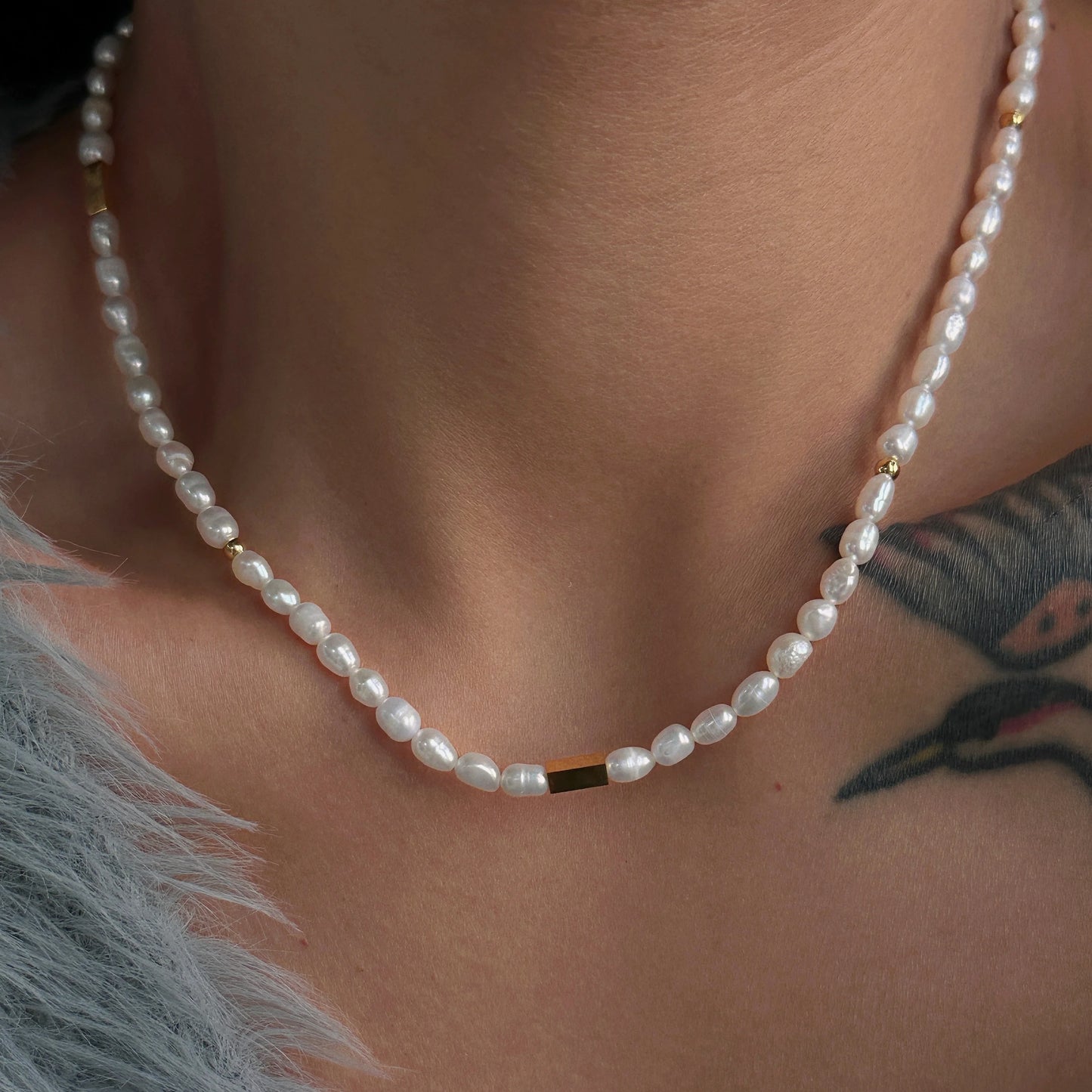 2022 Dazan New 18k Gold Plated Stainless Steel Original Real Natural Freshwater Pearl Minimal Necklace Handmade Jewelry