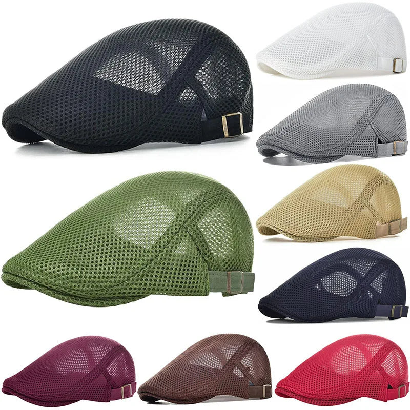 2024 Summer New Women Summer Mesh Breathable Ivy Hat Men British Beret Vintage Ivy Hats