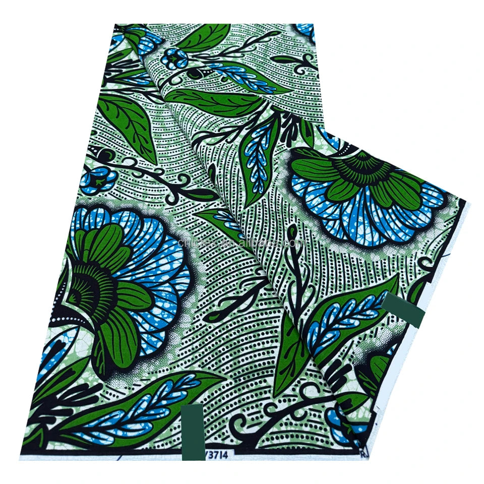Factory Wholesale Holland Ankara Wax Fabric Textile Wax Print Real Wax 100% Cotton African Batik Print Block Dutch Cloth 6 Ya