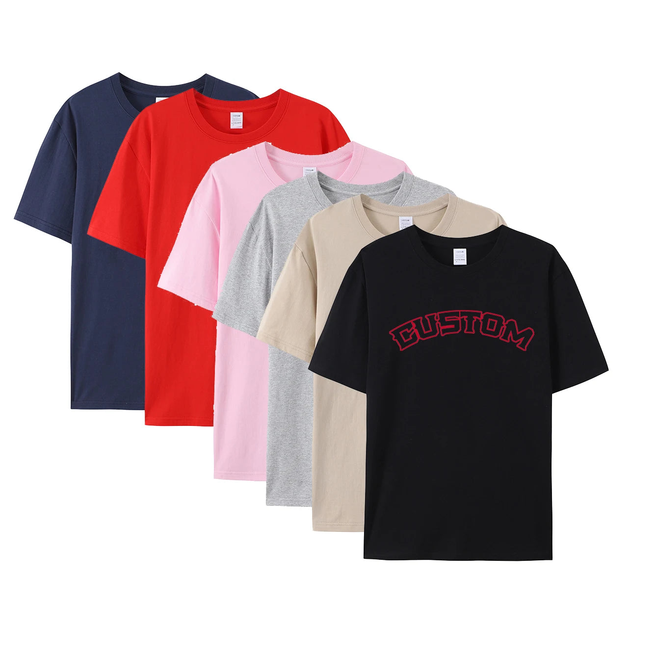 YKH Custom Printing T-Shirt for Kids Boys Over Size Men Preshrunk Cotton 100% Cotton T-Shirts for Men and Women