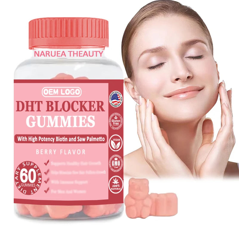 Women Dietary Supplement Custom Oem Healthy Hair Growth Gummy Collagen Biotin Vitamins Hair Gummies