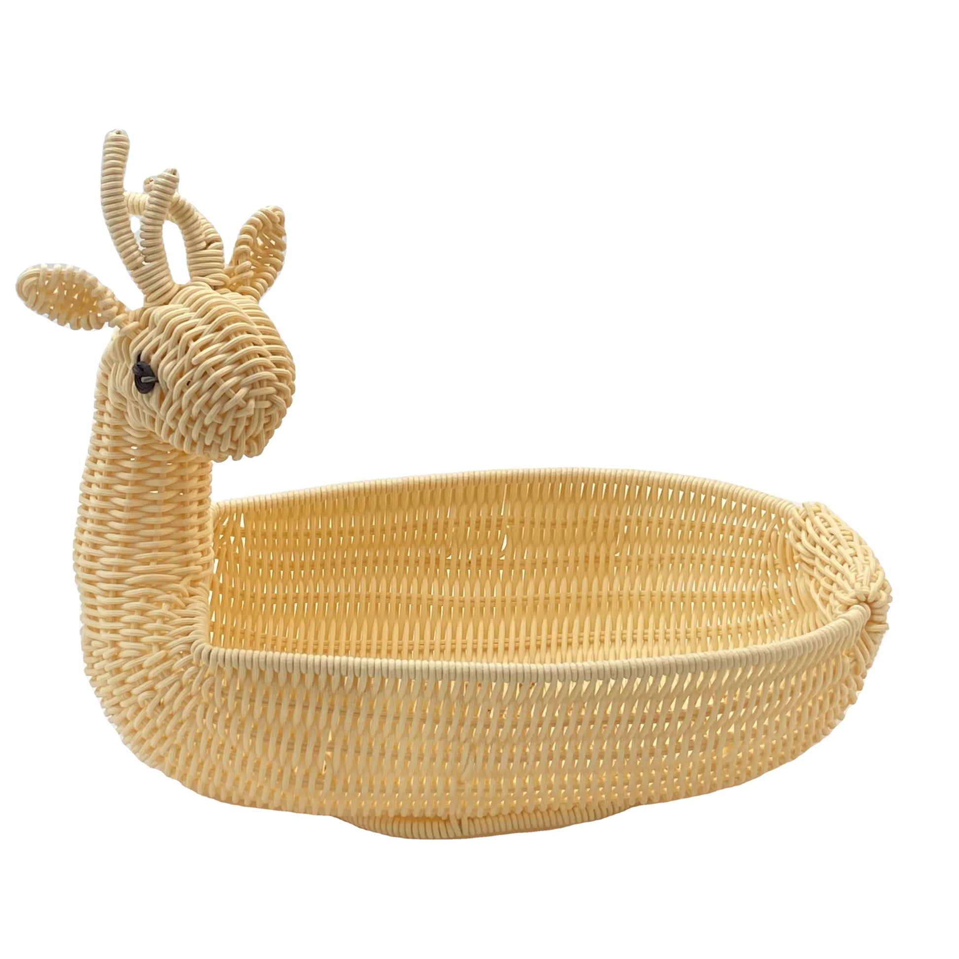 Handwoven Multi-Functional Animal Shape Food Plastic Fruit Wicker Gift Storage Baskets Tray for Serving Home Decoration