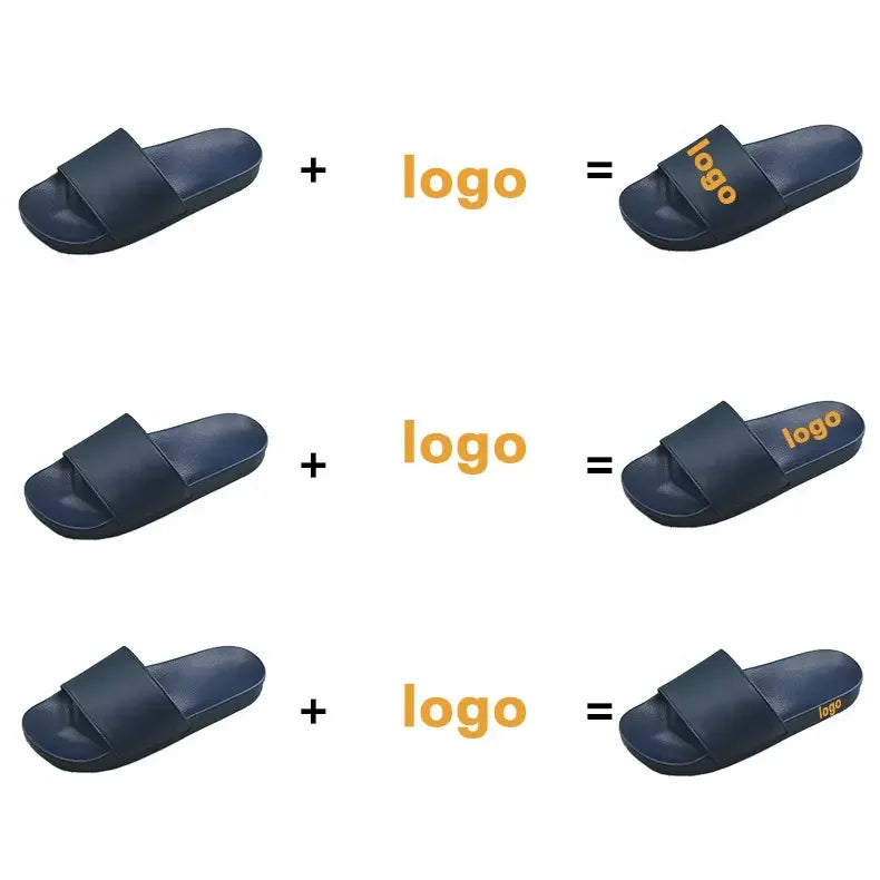 Custom Logo Embossed Rubber PVC Slippers-Lightweight Waterproof Cushioning Arch Support Winter Indoor Fashion Design for Men