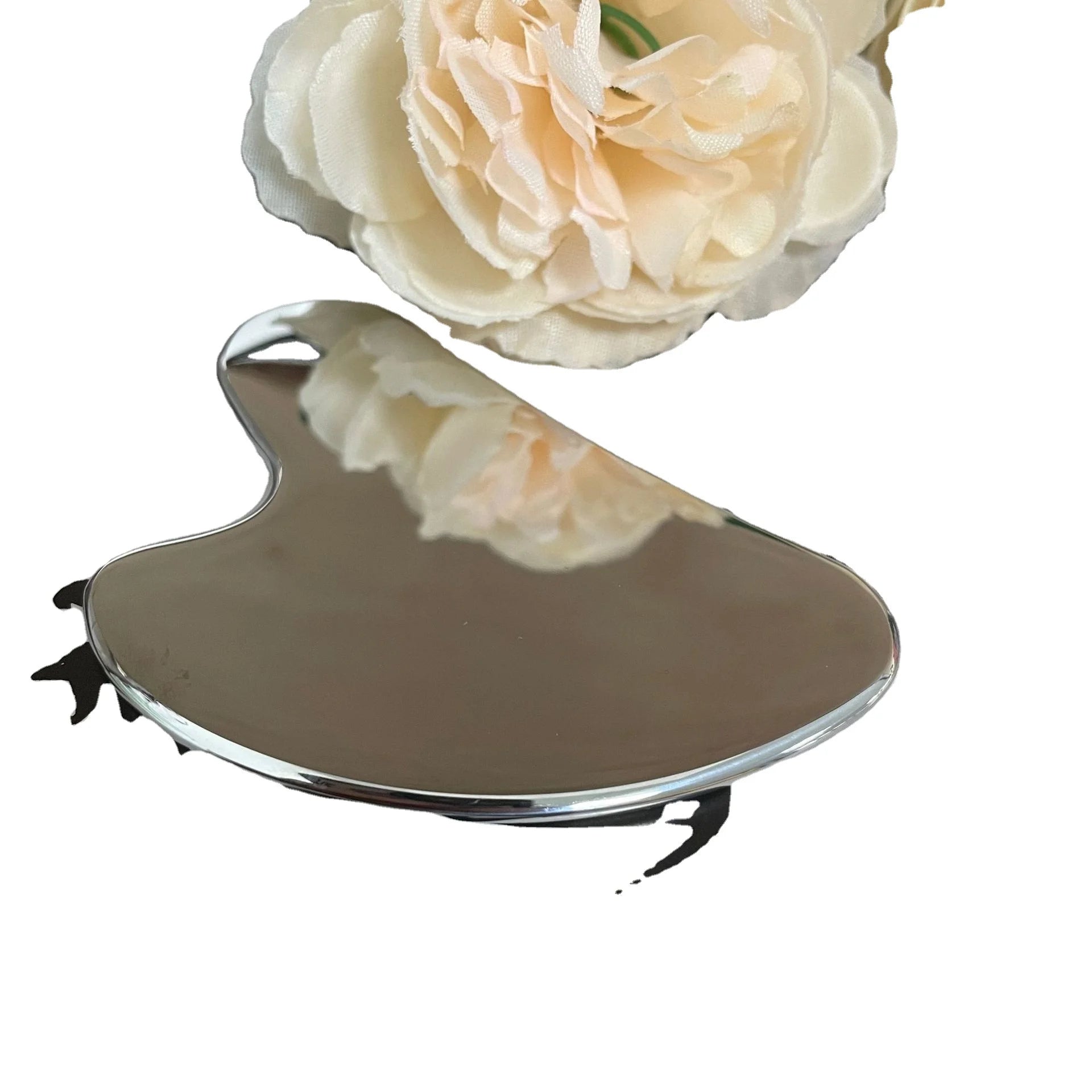 DIY Certificate Supplier Eco Friendly Box Packaging Heart Shape Jade Crystal Scraper Beauty Stainless Steel Gua Sha