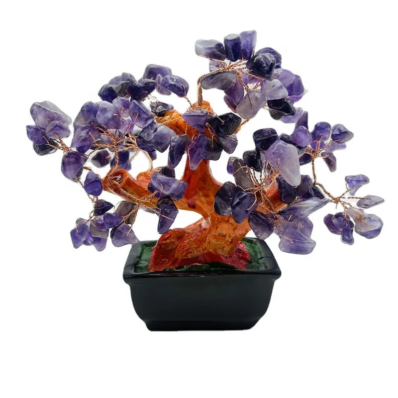 Wholesale Crystals Healing Stones Energy Money Trees Christmas Crystal Gem Chips Tree of Life