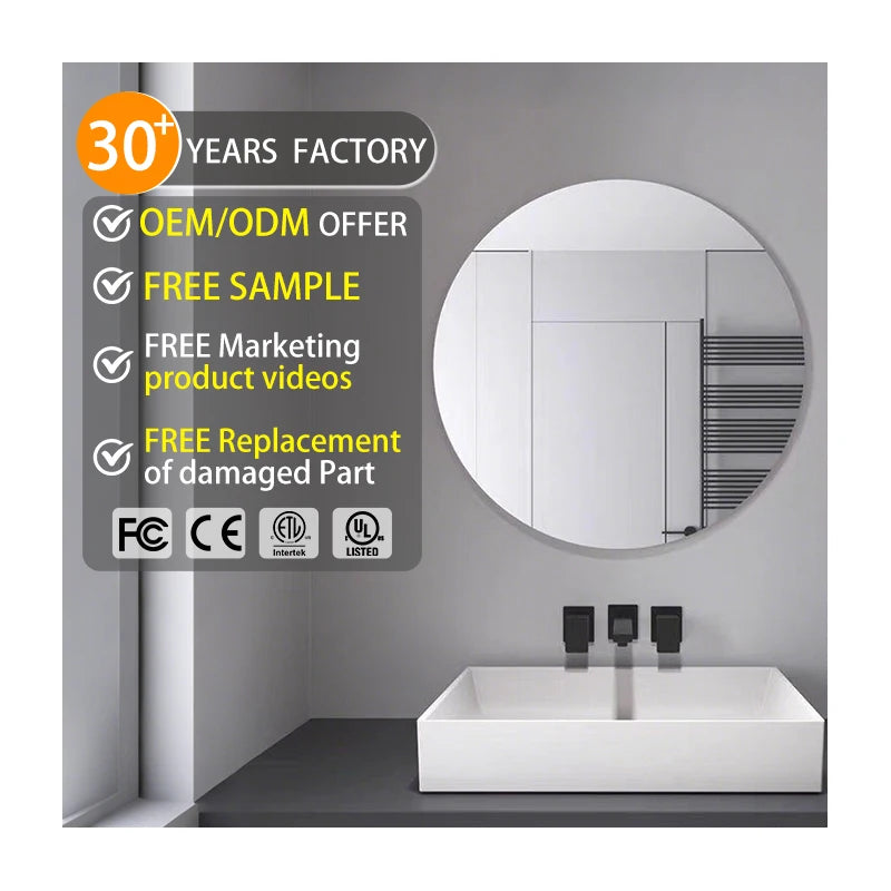 Specchio Decorativo Da Parete Bevele Mirror Round Wall Hanging Mirror for Bathroom Living Room