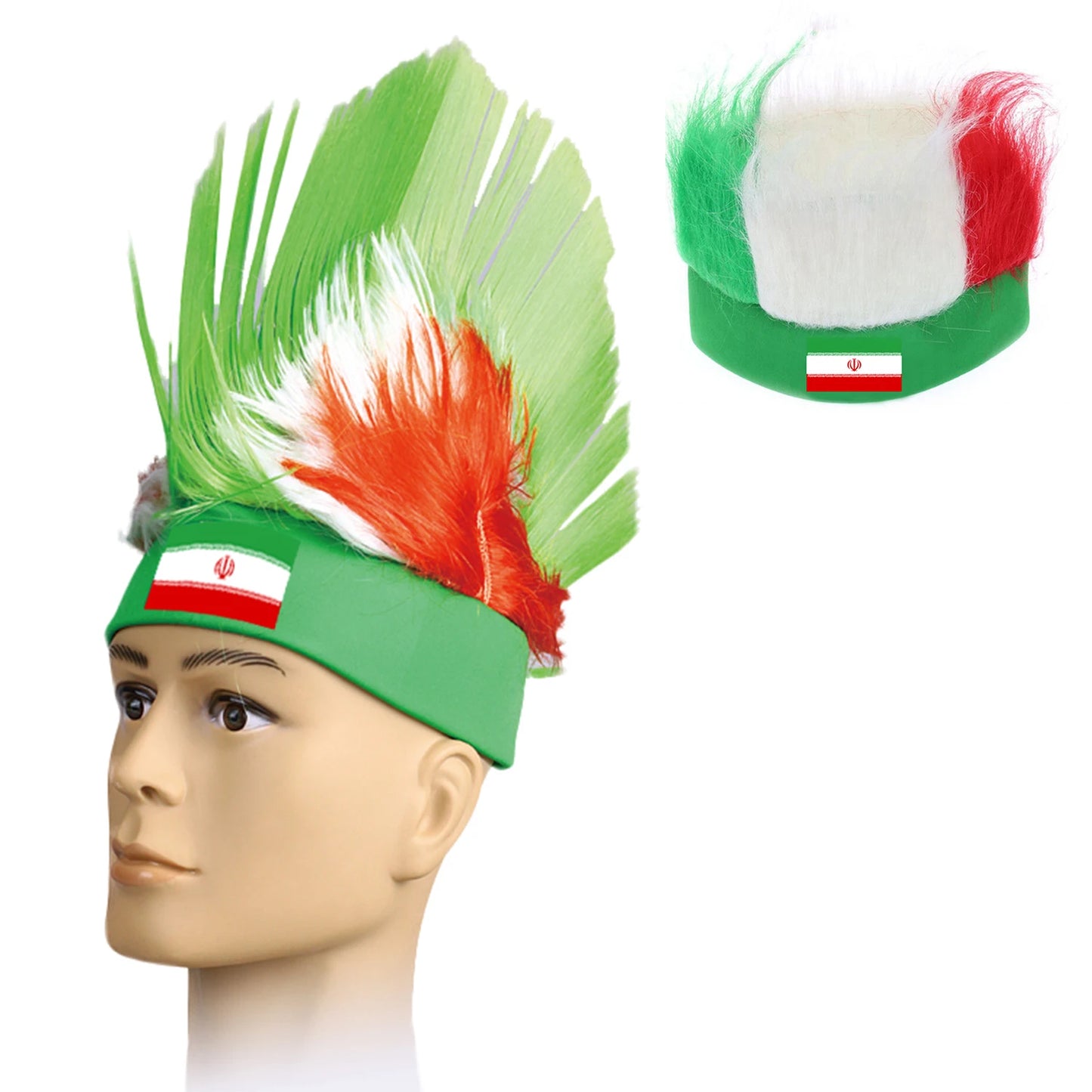 Mexico Soccer Fans Headband Cockscomb Wigs Football Rugby Fan Cheering Props Baseball Fisherman Hat Cap High Hats
