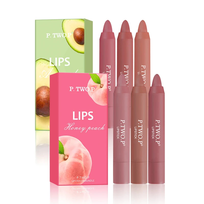 P.TWO.P Matte Lipstick Luxurious Waterproof Silky Finish Long-lasting Crayon Lipstick  Lip Pencil