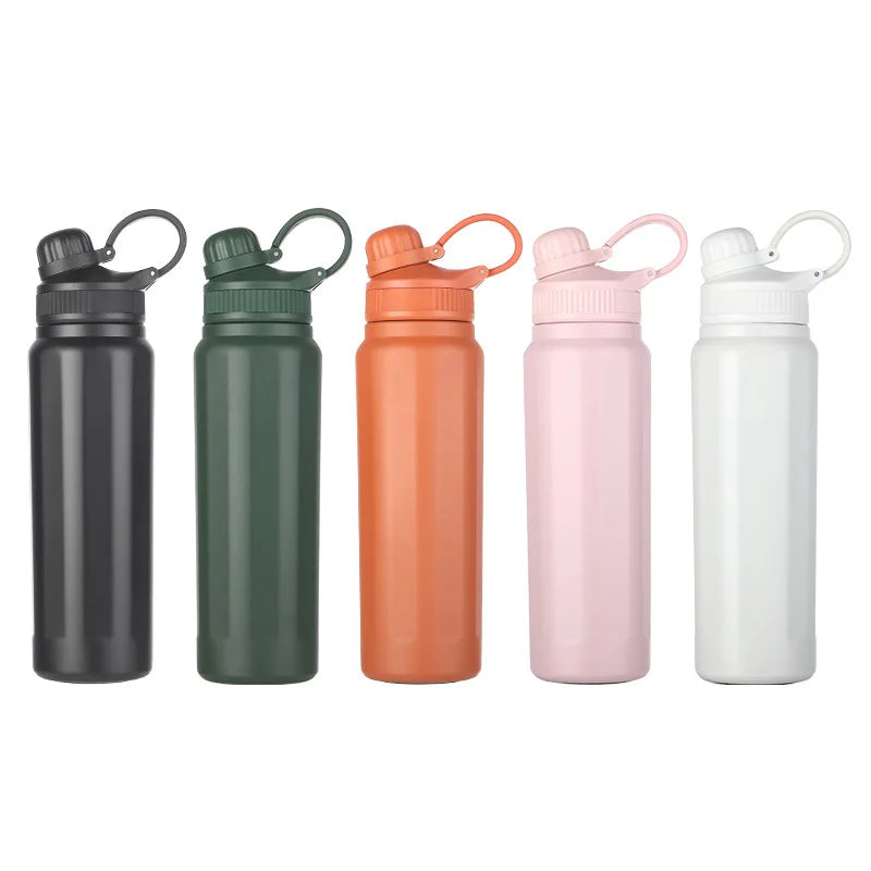 820ml Stainless Steel Sports Insulated Portable Large Capacity Powder Coated Insulated Flask Thermos Vacuum Bottles With Stra