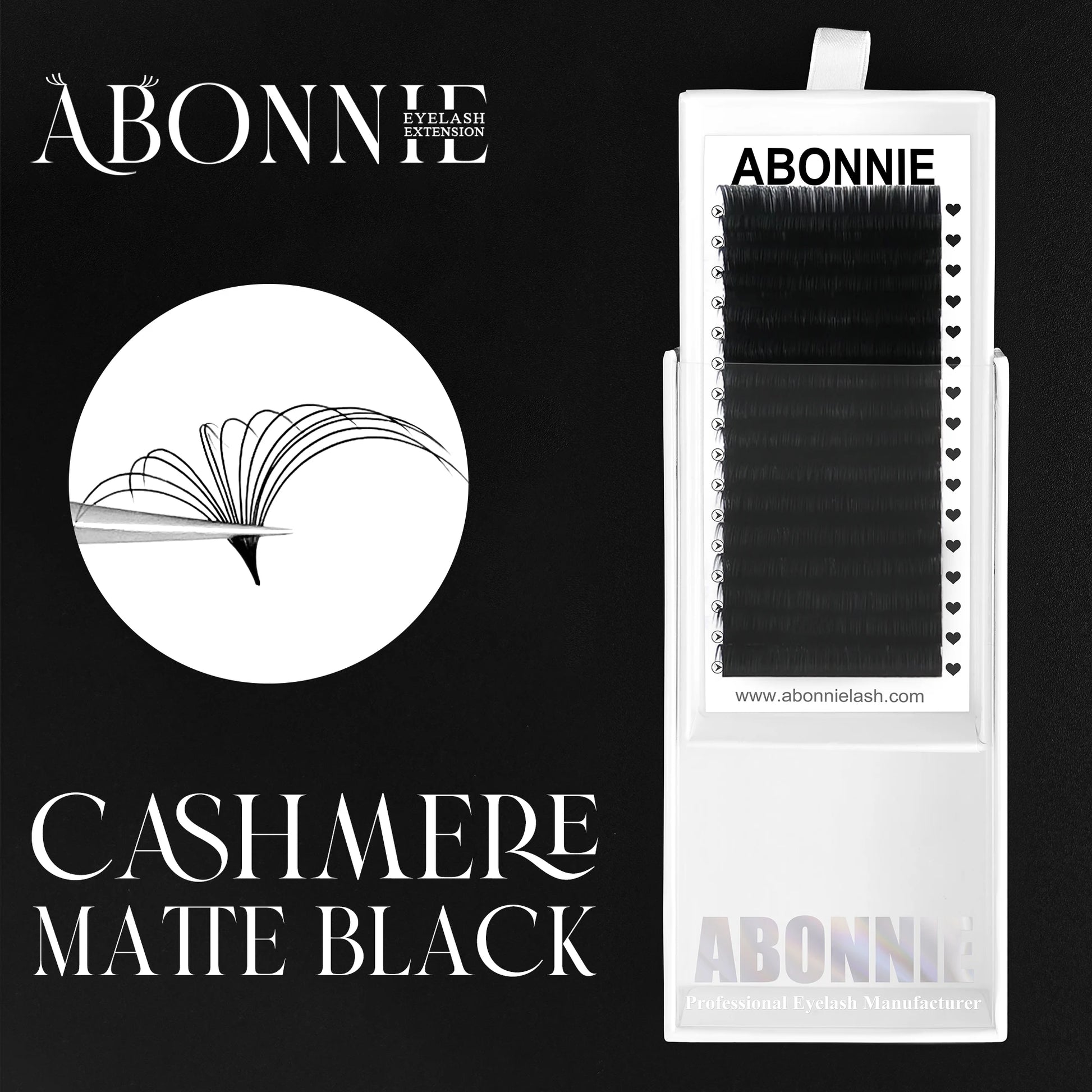 Abonnie 0.05 Soft Blooming Eyelash Extension De Cils Dark Matte Black Lash Trays Cashmere Easy Fan Lash Extensions Trays