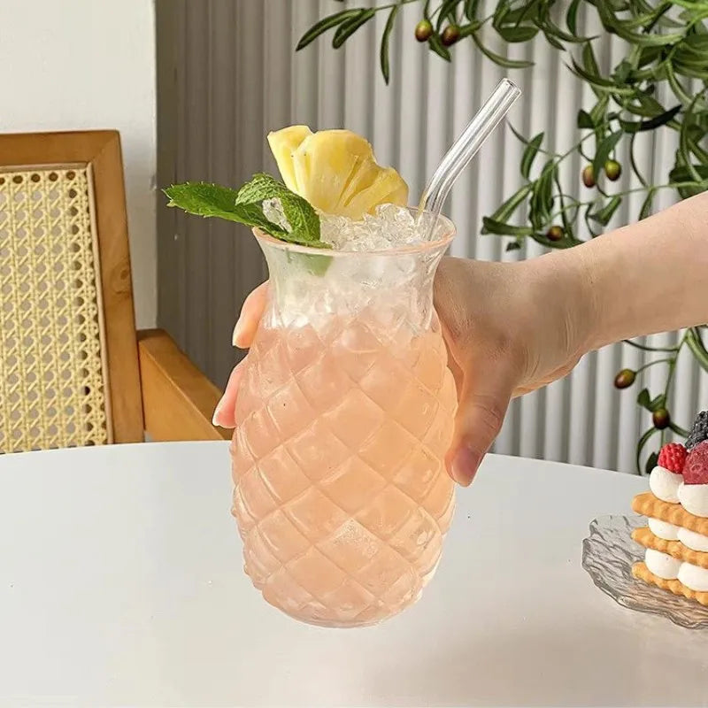 480ml Wholesale Bulk Pineapple Shape Glass Drinking Cup