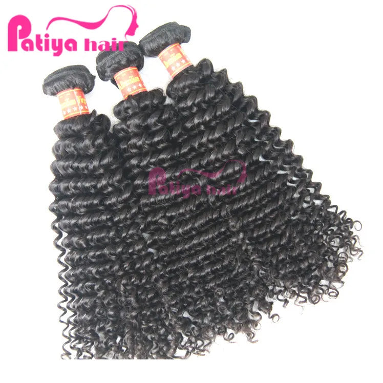 Cheap Hairstyles for Short Hair Deep Curls Unprocessed Raw Curly Hair Machine Double Weft Natural Brazilian Remy Hair for Wom