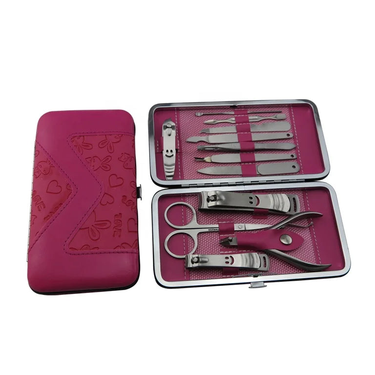 Wholesale 13-Piece Black Nail Care Tools Kit Luxury VW-MS-1226 Manicure Pedicure Set Including Cuticle Nipper Nail File Nose 