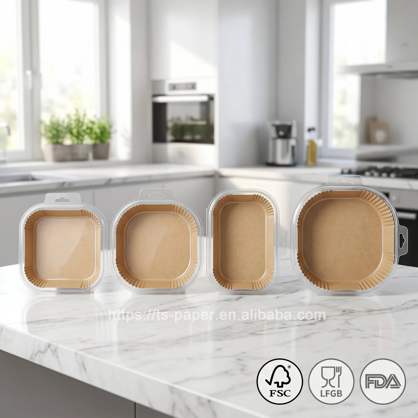 Wholesale 16*4.5cm Eco-friendly Disposable NEATAL Brand Air Fryer Paper-50pcs Household BBQ Oil Blotting Pad Baking Pastry To