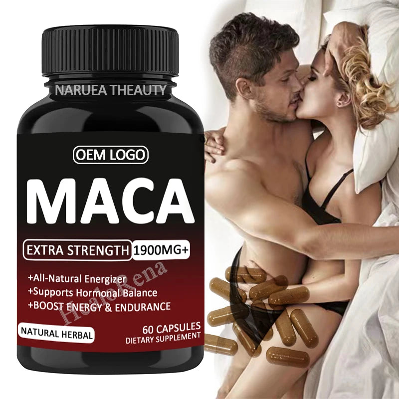 Hot Selling Private Label Man Energy Supplement Boost Power Natural Booster Strong Maca Root Pills Maca Capsules
