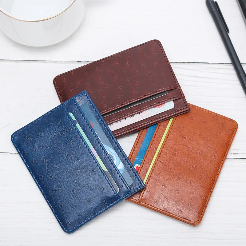 Custom Multi-Card Pu Leather Slim Thin Credit Id Card Holder Traffic Card Protector Sleeves
