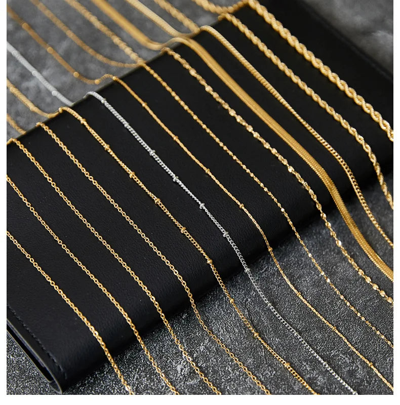 HOVANCI 18K Gold Plated Stainless Steel Waterproof Dainty Chain Jewelry Wholesale Ladies Boys Chain Necklace