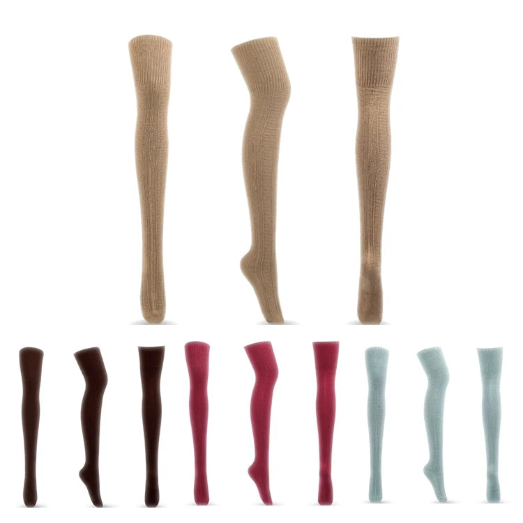 Women Over the Knee Socks Cable Knit Thigh High Boot Socks Extra Long Winter Stockings Leg Warmers