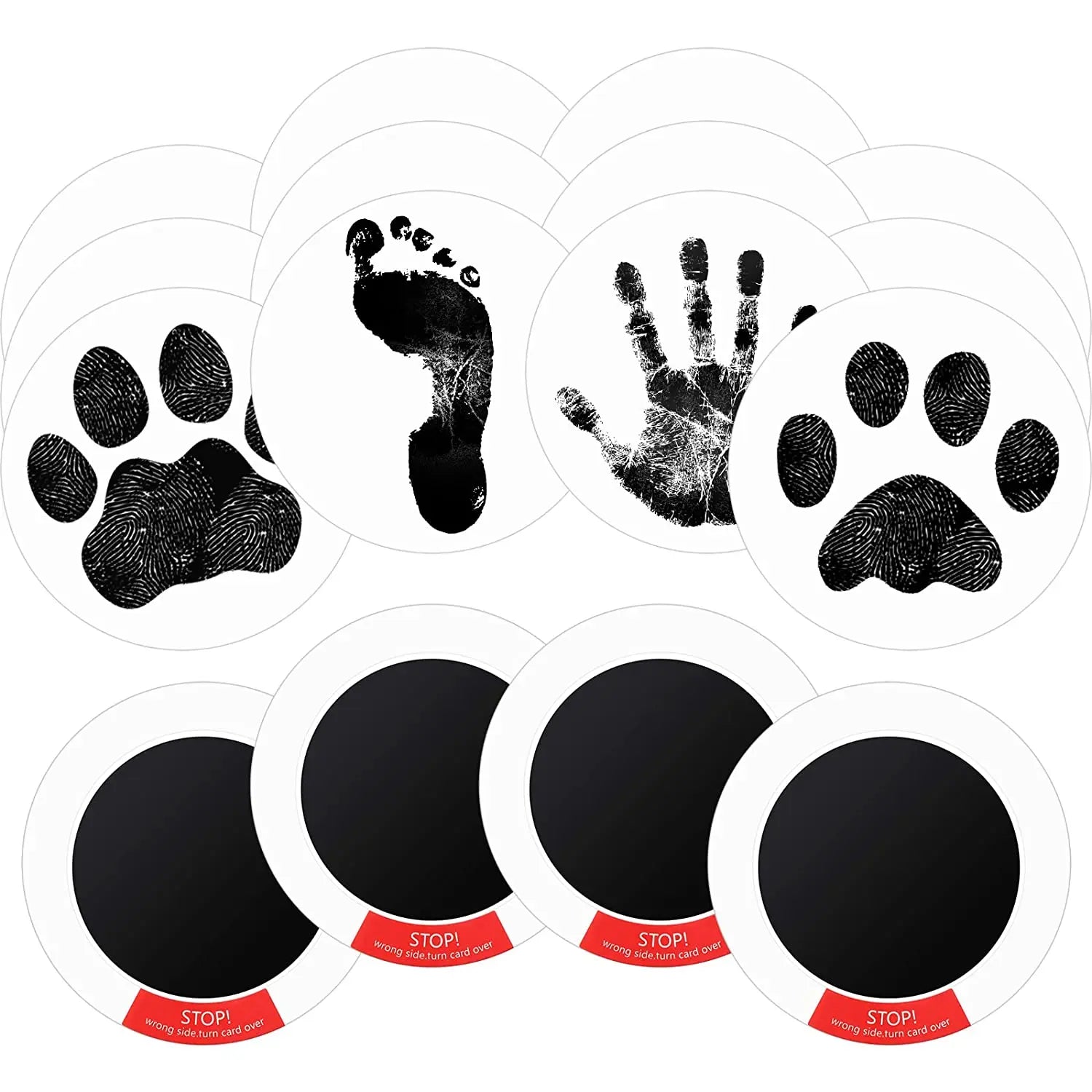 Inkless Plastic Pet Pawprint Ink Pad Kit-Non-Toxic 6 Colors for Children's Toy Use