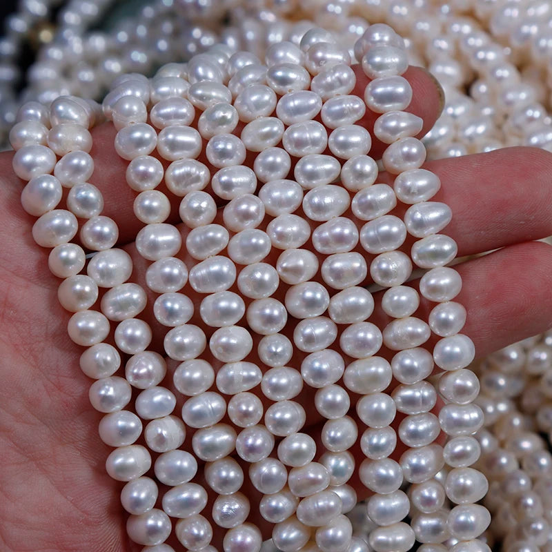 Real Natural 5mm Freshwater Pearls White Semi-Finished Products for DIY Jewelry Materials Elegant Pearl Beads