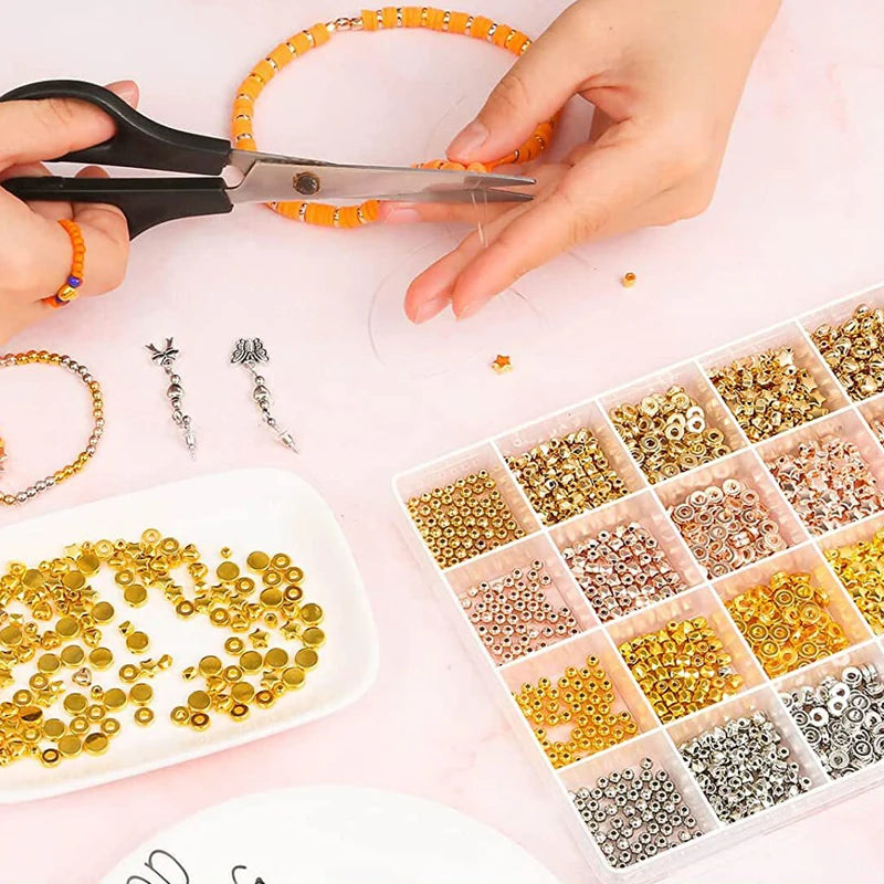 2160 Piece/kit Acrylic Spacer Bead Wholesale Circle Star Heart Shaped Loose Spacer Beads for Jewelry Making