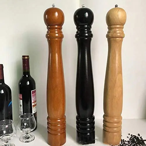 Wholesale Eco-Friendly 20inch 50cm Super Big Oak Wooden Salt Pepper Mills Stainless Steel Core Press Handle Kitchen Accessori