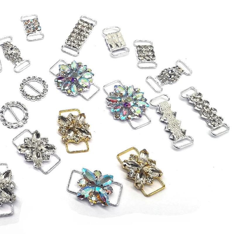 Hot Selling Small Rhinestone Diamond Crystal Bikini Center Rhinestone Connectors for Summer Swimwear Bikinis