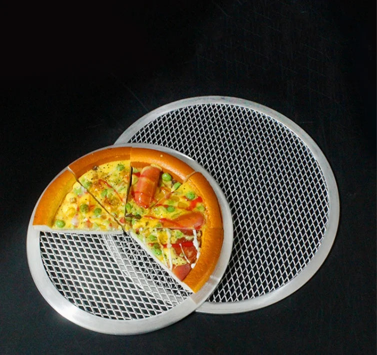 Wholesale 6-22 Inch Aluminum Alloy Round Pizza Screen Baking Tray Perforated Mesh Pizza Rack for Oven