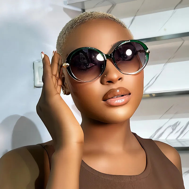 Fashion Sunglasses 2024 Vintage Uv400 Protection Sunglasses Big Frame Circle Shades Sunglasses