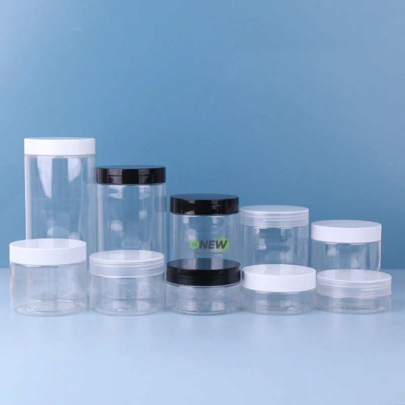 50 80 100 120 150 200 250 300 500ml Empty PET Plastic Transparent PET Plastic Jars with Lids Cosmetic Jars Plastic Bottle