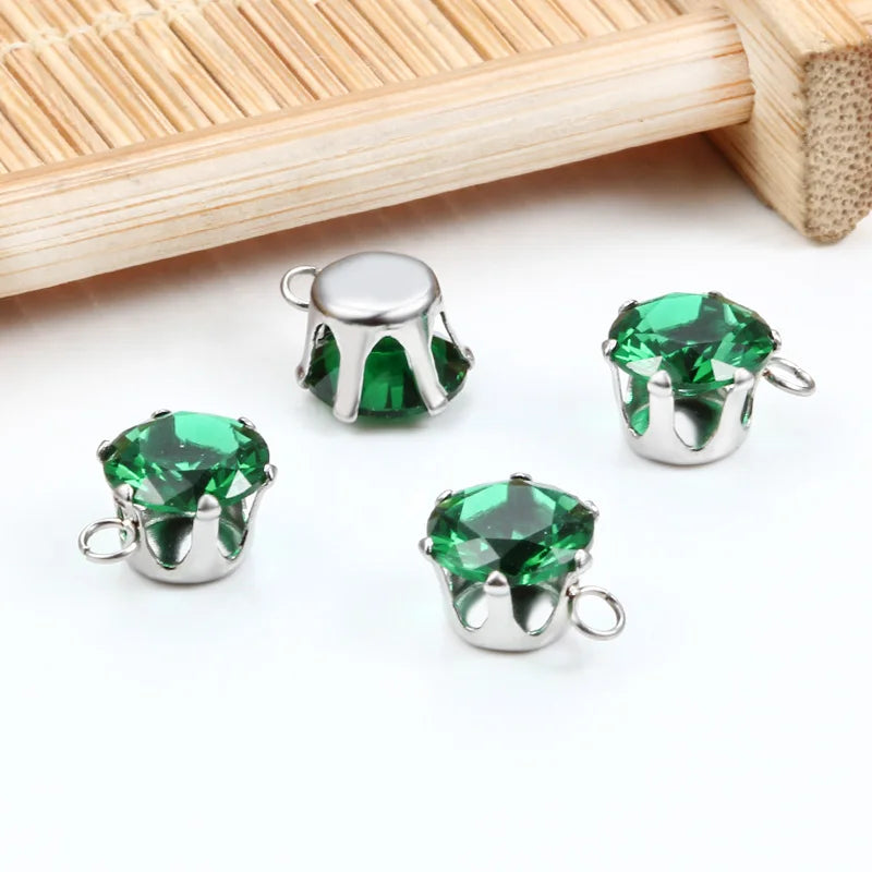 Exquisite Zircon Pendant for Women Men Elegant Style Stainless Steel Material Diamond Crystal Charms for Jewelry Making