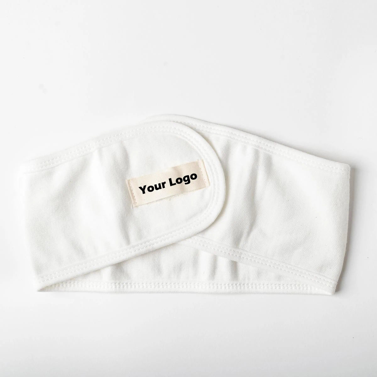 Custom Logo White Adjustable Absorbable Bamboo Cotton Unisex Makeup Remover Headband Soft Spa Design Fashion Style Daily Use