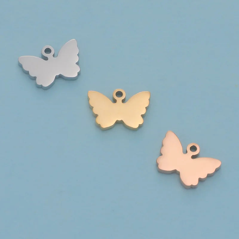 Hot Selling Hypoallergenic Stainless Steel Gold-Filled Necklace with Cute Butterfly Pendant Charm New Release for Jewelry Mak
