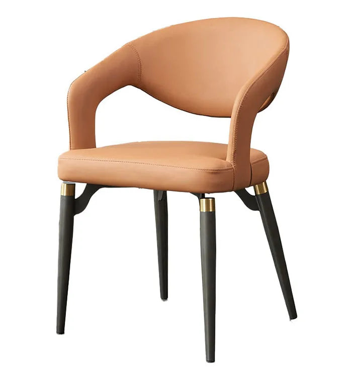 New Product Minimalist Designer Restaurant Living Room Chair Set  Leather Dining Chairs
