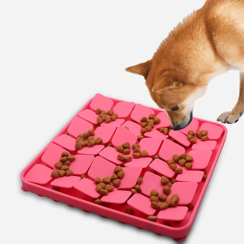 Dog Snuffle Mat Slow Feeder Bowl  Encourages Natural Foraging Skills for Pet Treat Stress Relief Portable Silicone Dog Lick M