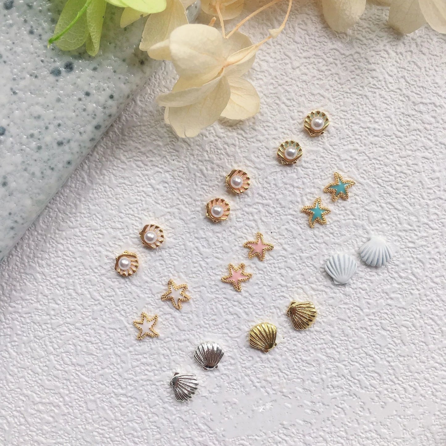 New Design Starfish Shell Alloy Jewelry Pearl Beach Wind Ocean Nail DIY Nail Decoration Summer Ocean Nail Supplies Charms