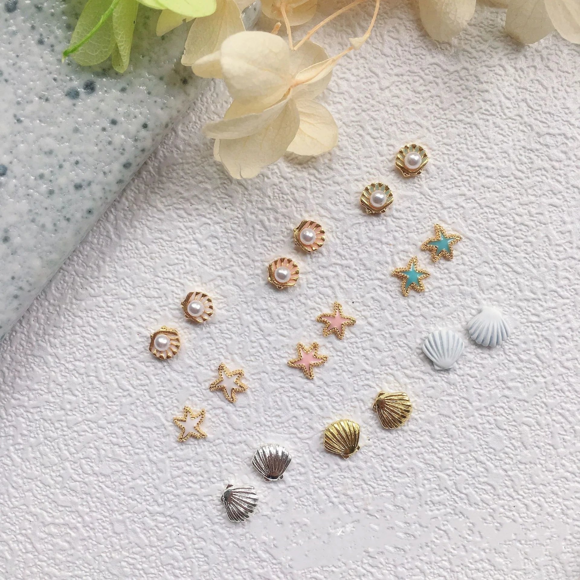 New Design Starfish Shell Alloy Jewelry Pearl Beach Wind Ocean Nail DIY Nail Decoration Summer Ocean Nail Supplies Charms