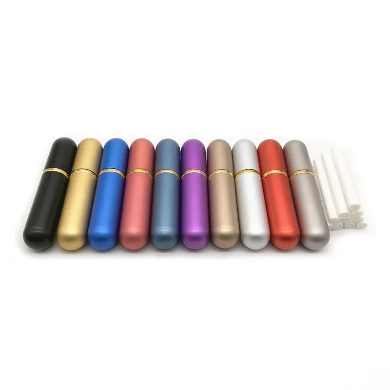 Wholesale Metal Aluminum Blank Nasal Inhalers Stick for Essential Oil Aromatherapy Inhaler Nasal Inhaler Tube With Cotton Wic