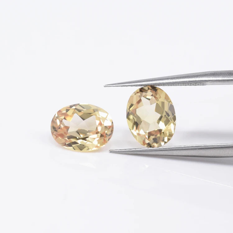Lab Created Yellow Sapphire 21# Oval Cut 5x7mm Synthetic Corundum Stone