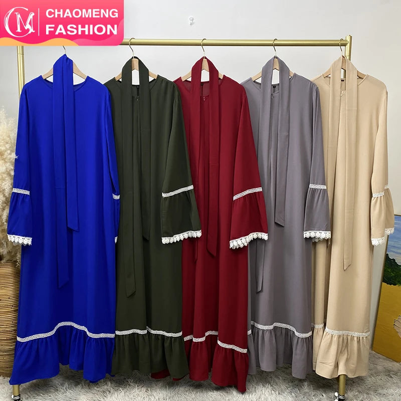 New Arrive Chiffon Summer Maxi Dress Long Sleeve With White Lace Fashion Mum Nursing Dresses 5 Colors (6770)