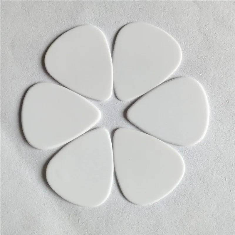 2024 High Quality 100pcs Blank Standard Shape 1.14mm  Delrin White Guitar Picks