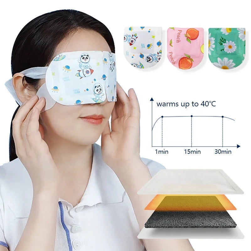 OEM Chamomile Steam Heat Pad Natural Herb for Dry Eyes Self Heating Warm Sleep Steam Eye Mask Cute Sleeping Steam Eye Mask Pa