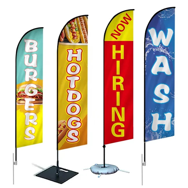 Advertising Feather Flags Custom  Promotional Feather Flagpole Kit Outdoor  Beach logo Hotdogs Feather Flag