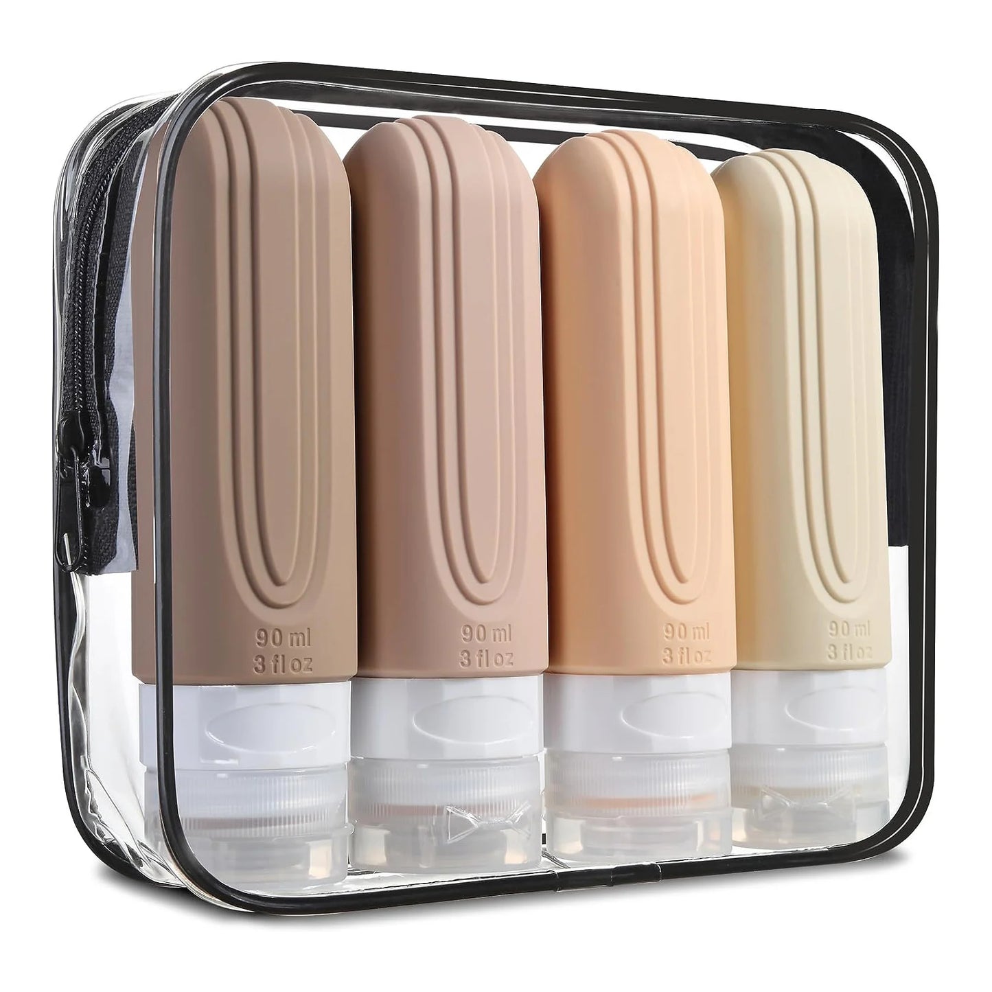 OEM 90ml Travel Bottle Set Airline Tsa Approved Refillable Travel Toiletries Container Set  Leak Proof Silicone Travel Bottle